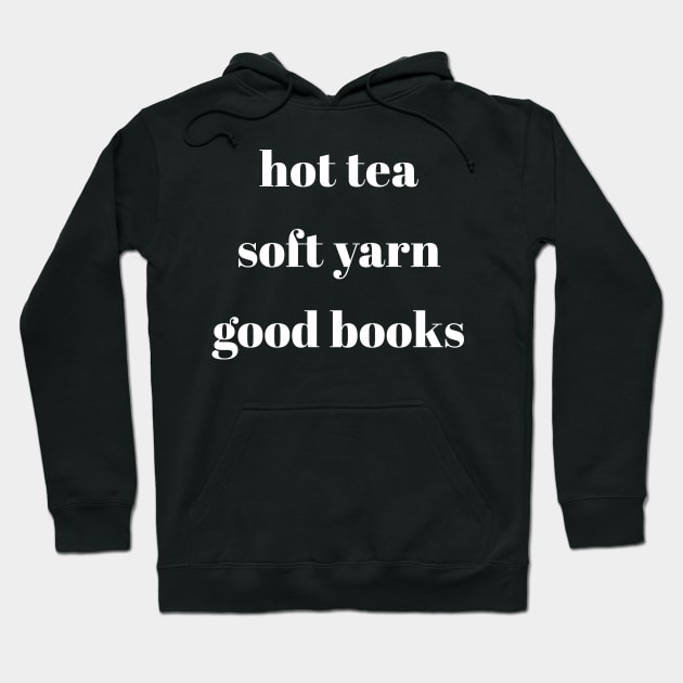 Hot Tea Soft Yarn Good Books Hoodie by ApricotBirch